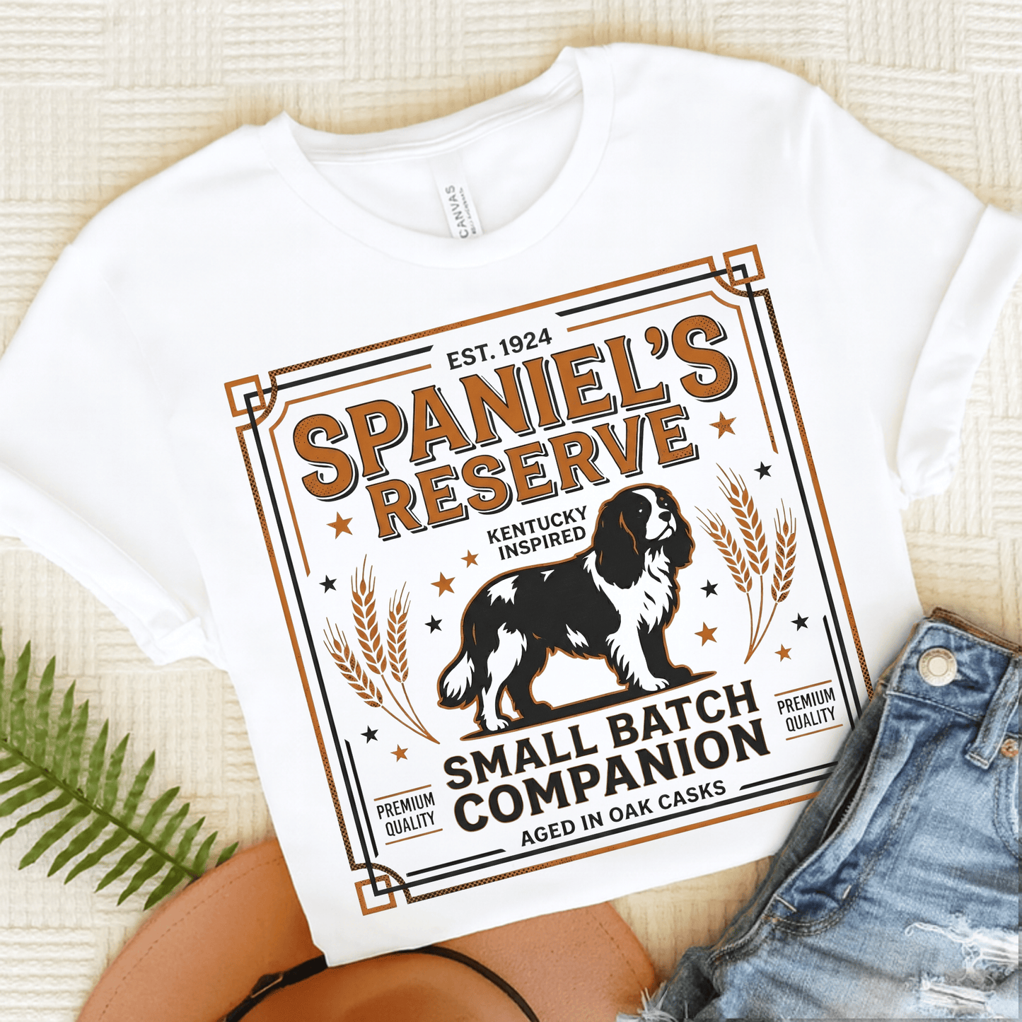 Cavalier Whiskey Drinker Unisex Tshirt White