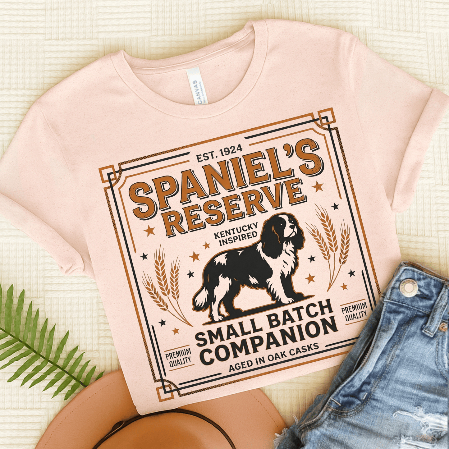 Cavalier Whiskey Drinker Unisex Tshirt Soft Pink