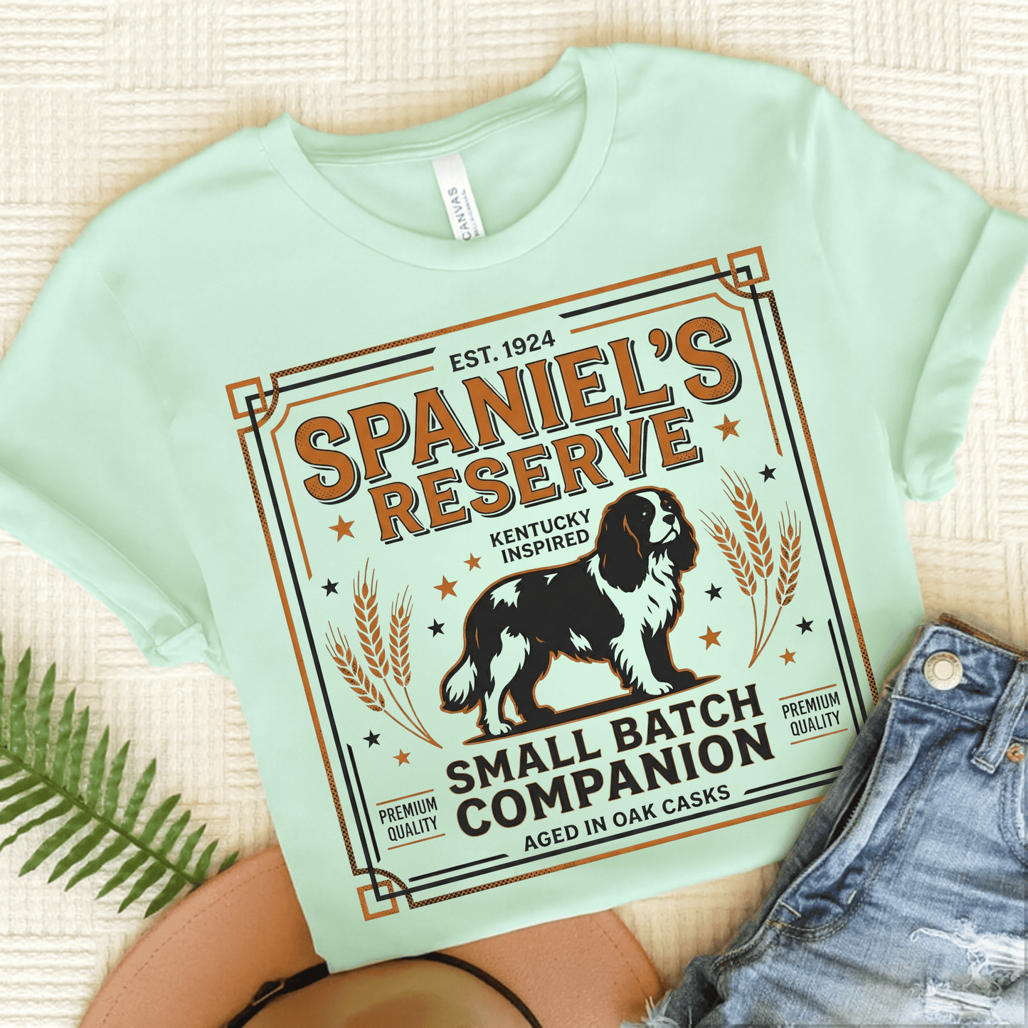Cavalier Whiskey Drinker Unisex Tshirt Heather Mint