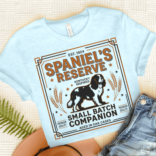 Cavalier Whiskey Drinker Unisex Tshirt Heather Ice Blue