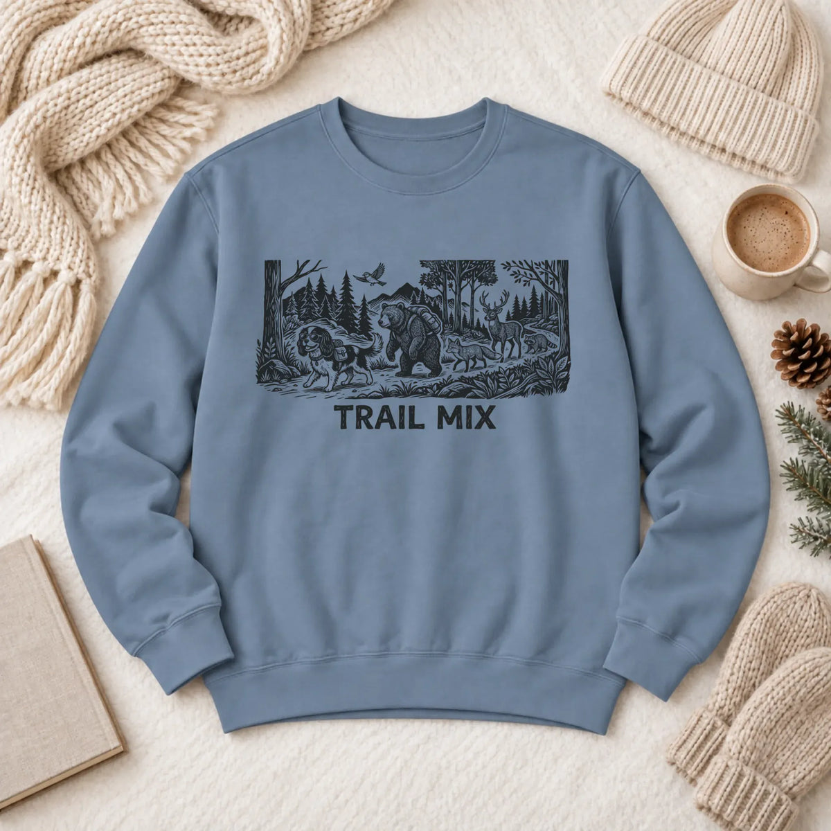 Sweatshirt Blue Jean / M Cavalier Woods Hiking Trail Mix Unisex Sweatshirt
