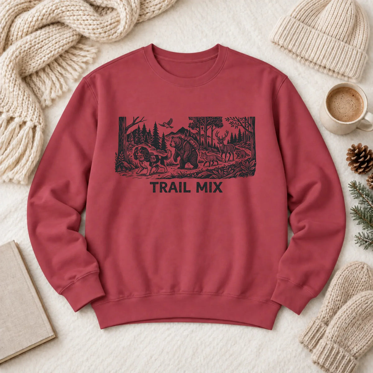 Sweatshirt Crimson / S Cavalier Woods Hiking Trail Mix Unisex Sweatshirt