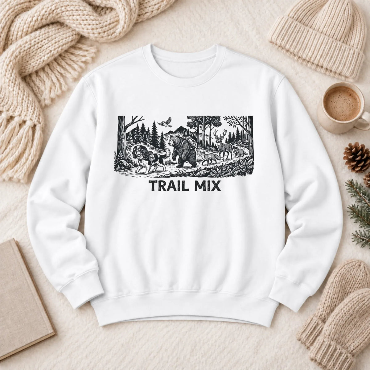 Sweatshirt White / S Cavalier Woods Hiking Trail Mix Unisex Sweatshirt