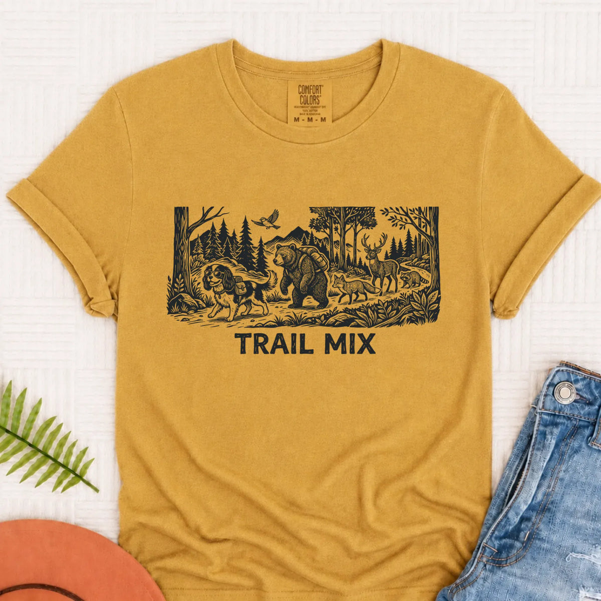 T-Shirt Mustard / S Cavalier Woods Hiking Trail Mix Unisex TShirt