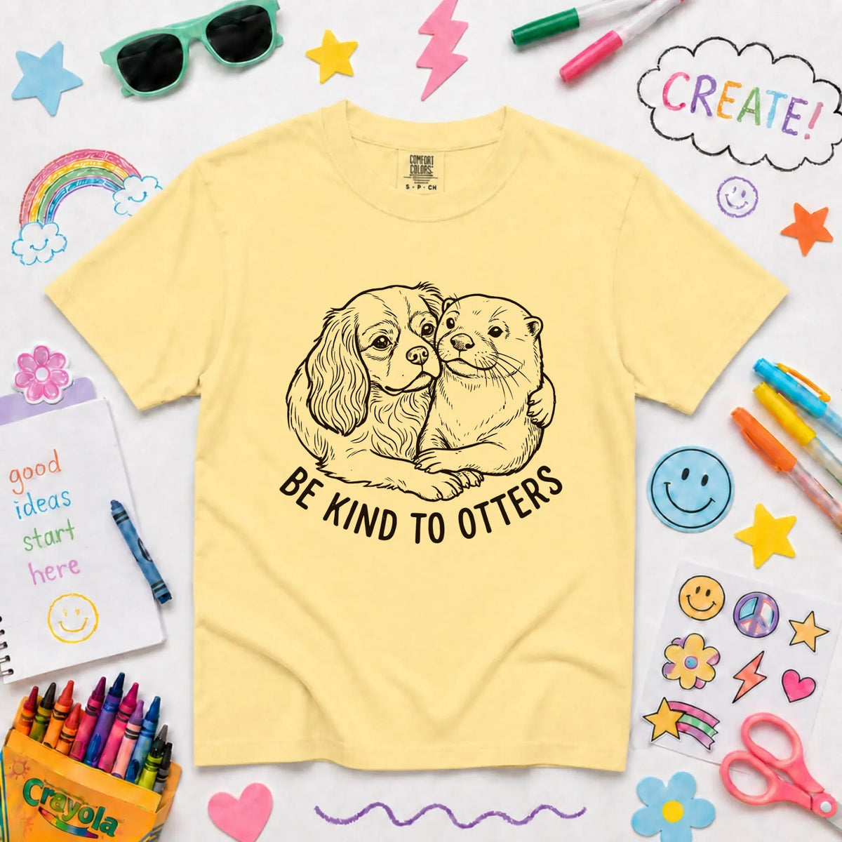 Cavalier YOUTH Kind to Otters Unisex TShirt NEW Youth Midweight Tee Butter