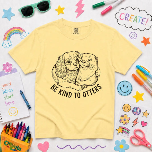 Cavalier YOUTH Kind to Otters Unisex TShirt NEW Youth Midweight Tee Butter