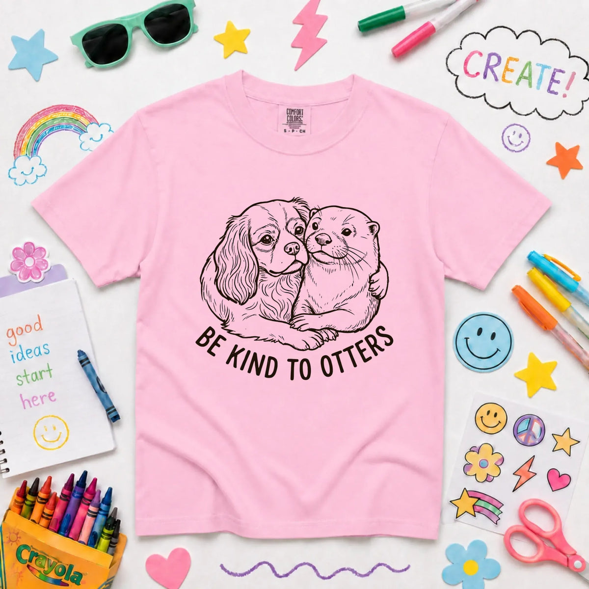 Cavalier YOUTH Kind to Otters Unisex TShirt NEW Youth Midweight Tee Blossom