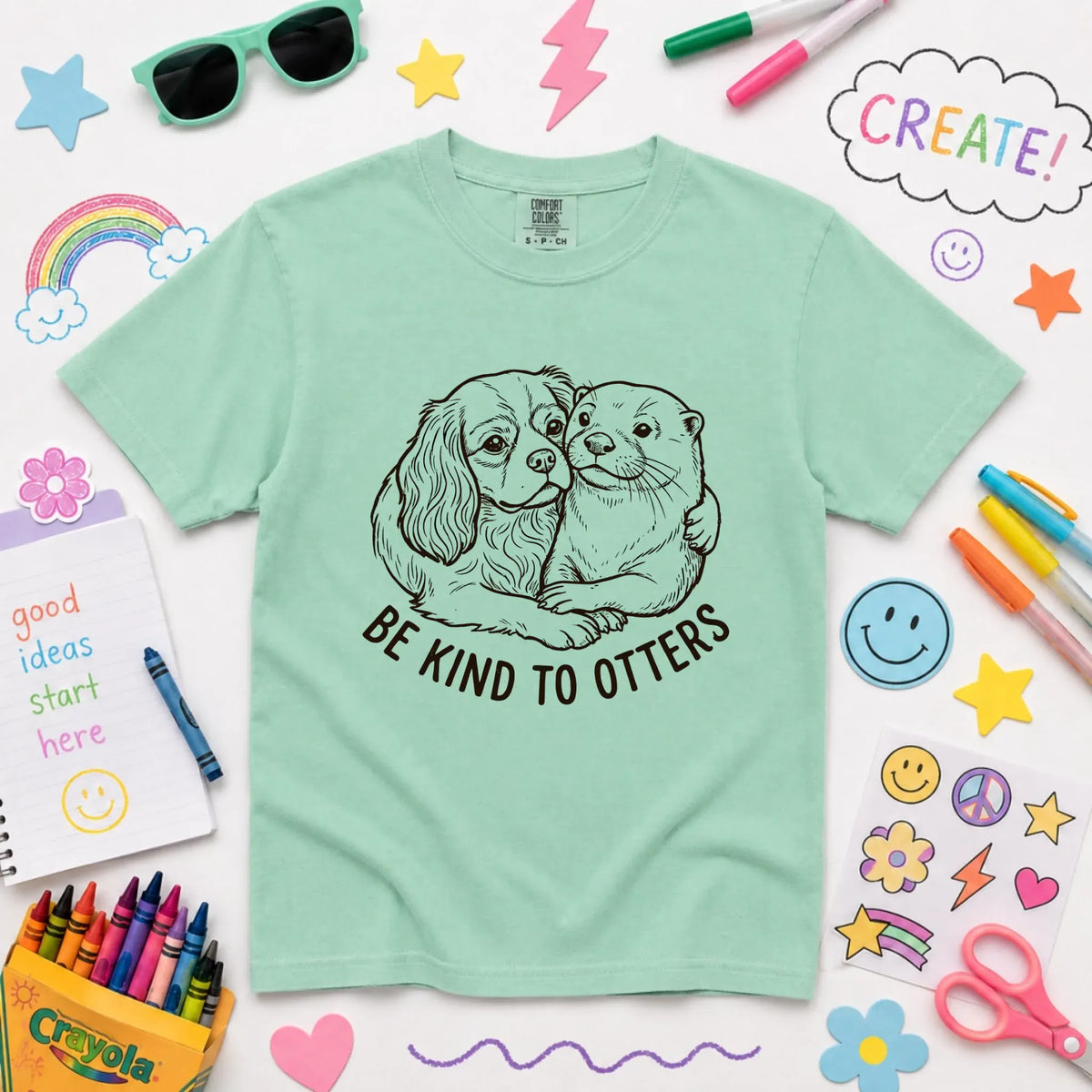Cavalier YOUTH Kind to Otters Unisex TShirt NEW Youth Midweight Tee Island Reef
