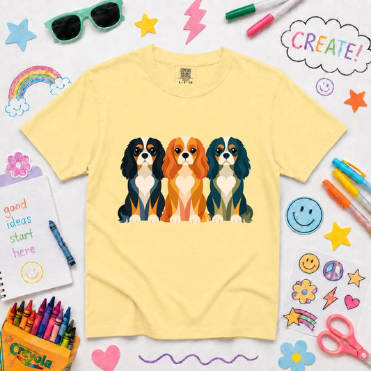 Cavalier YOUTH Little Hearts Unisex TShirt NEW Youth Midweight Tee Butter