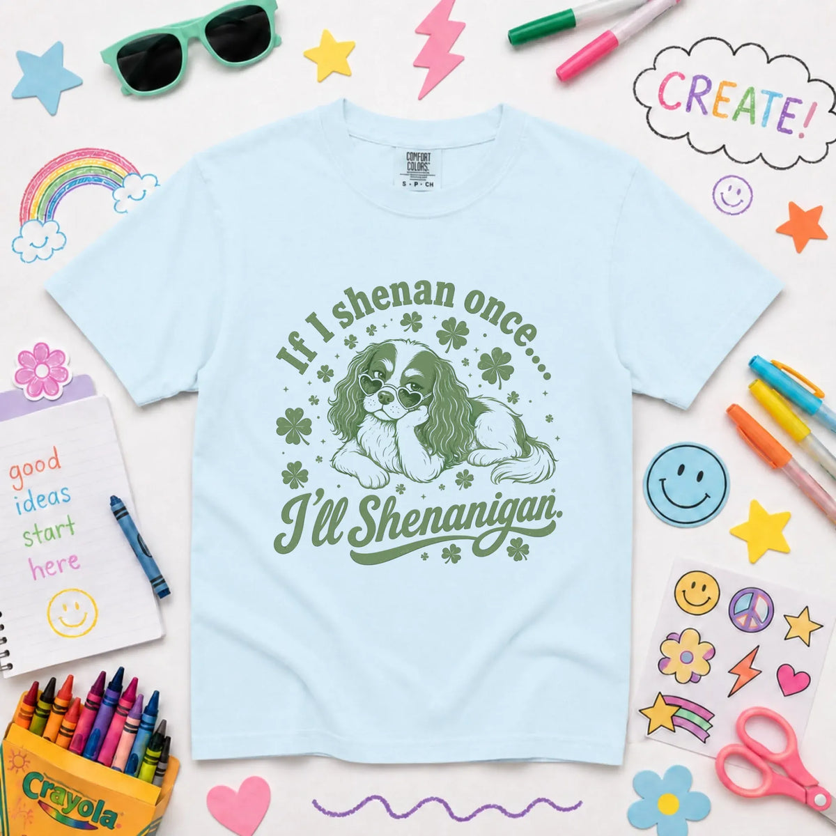 Cavalier YOUTH Shenanigans Funny Unisex TShirt NEW Youth Midweight Tee Chambray