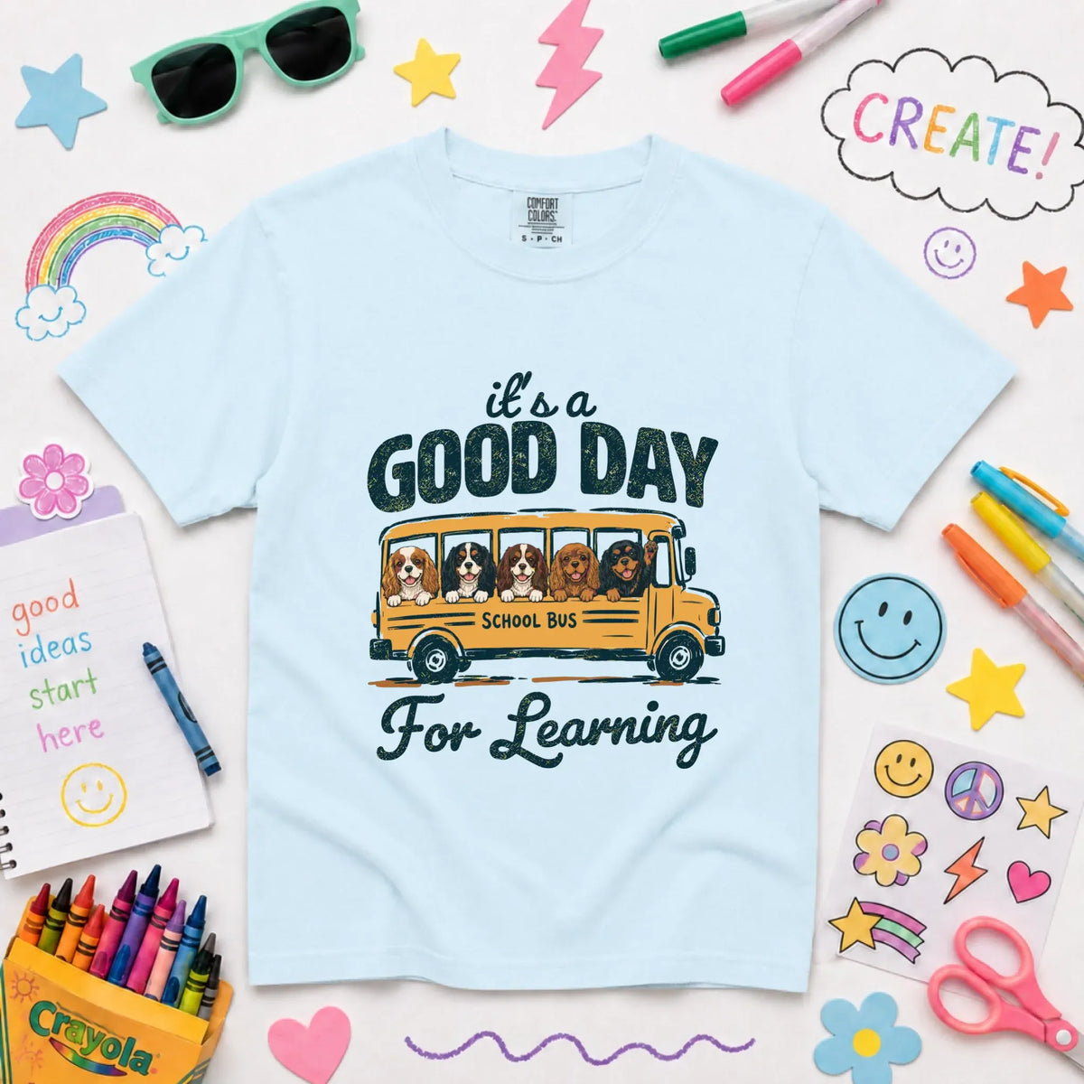 Cavalier YOUTH Teacher Good Day to Learn Unisex Tshirt NEW Youth Midweight Tee Chambray