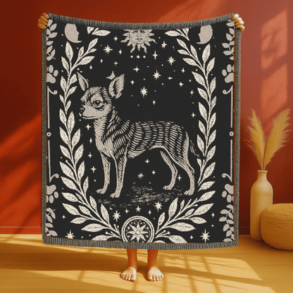 Printify Blanket Chihuahua Celestial Woven Blanket