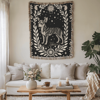 Printify Blanket Chihuahua Celestial Woven Blanket