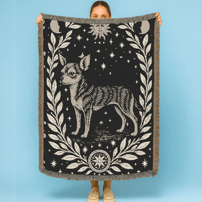 Printify Blanket Chihuahua Celestial Woven Blanket