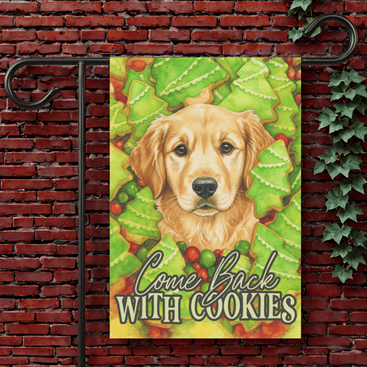 Christmas Cookies Golden Retriever Garden Flag 12'' × 18''