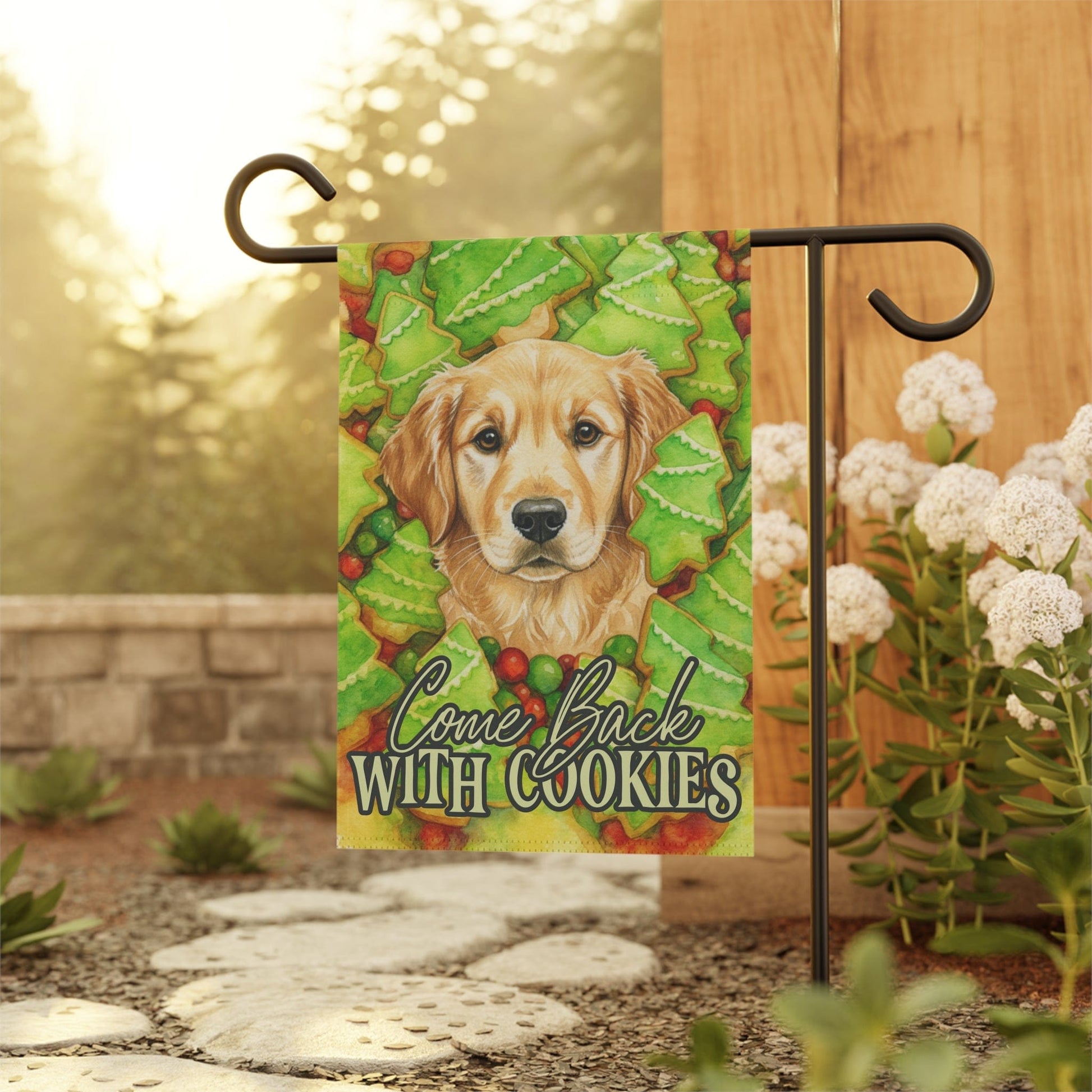 Christmas Cookies Golden Retriever Garden Flag