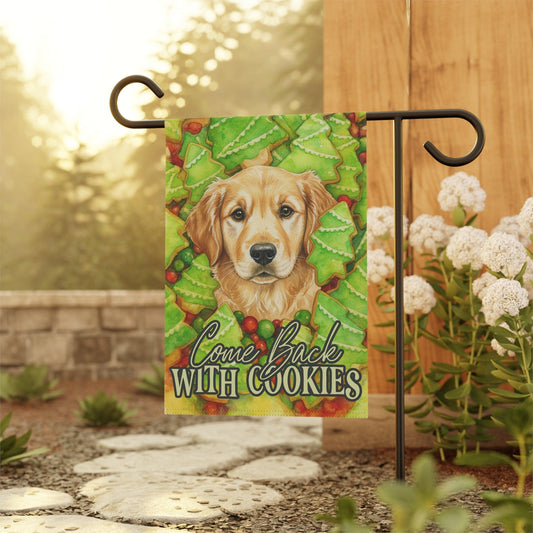 Christmas Cookies Golden Retriever Garden Flag