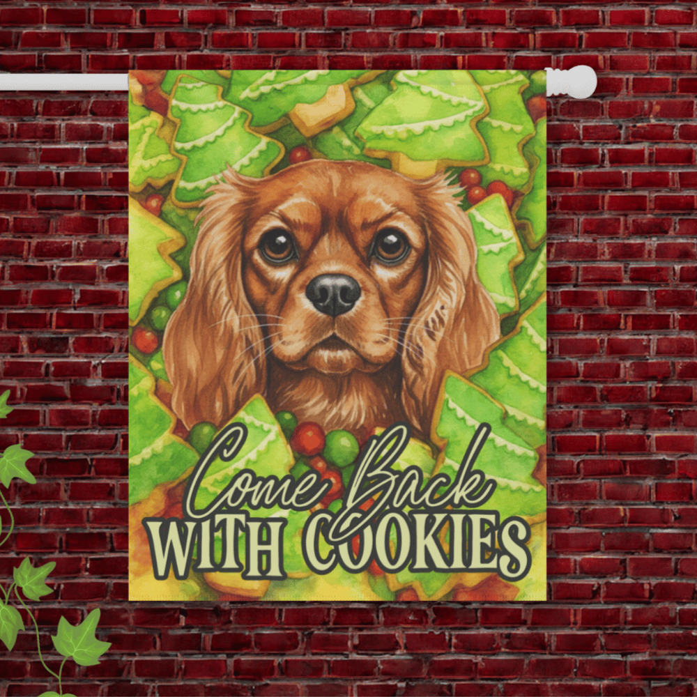 Personalized Christmas Cookies Cavalier Garden Flag 24.5'' × 32''