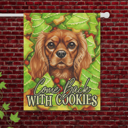 Personalized Christmas Cookies Cavalier Garden Flag 24.5'' × 32''