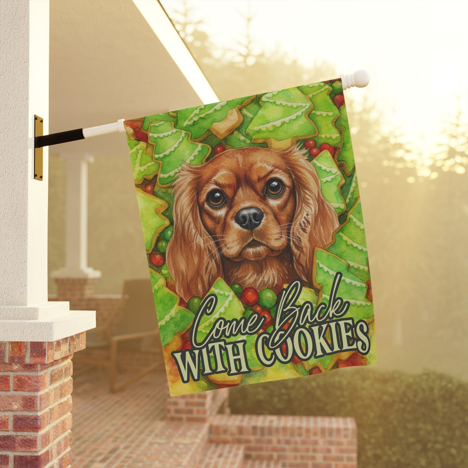 Personalized Christmas Cookies Cavalier Garden Flag