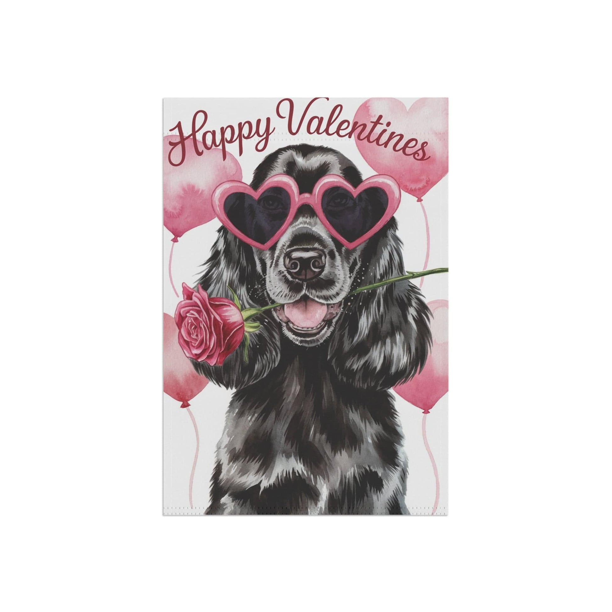 Printify Home Decor Cocker Spaniel Valentines Day Small Decorative Garden Flag, Hearts Yard Lawn Decor