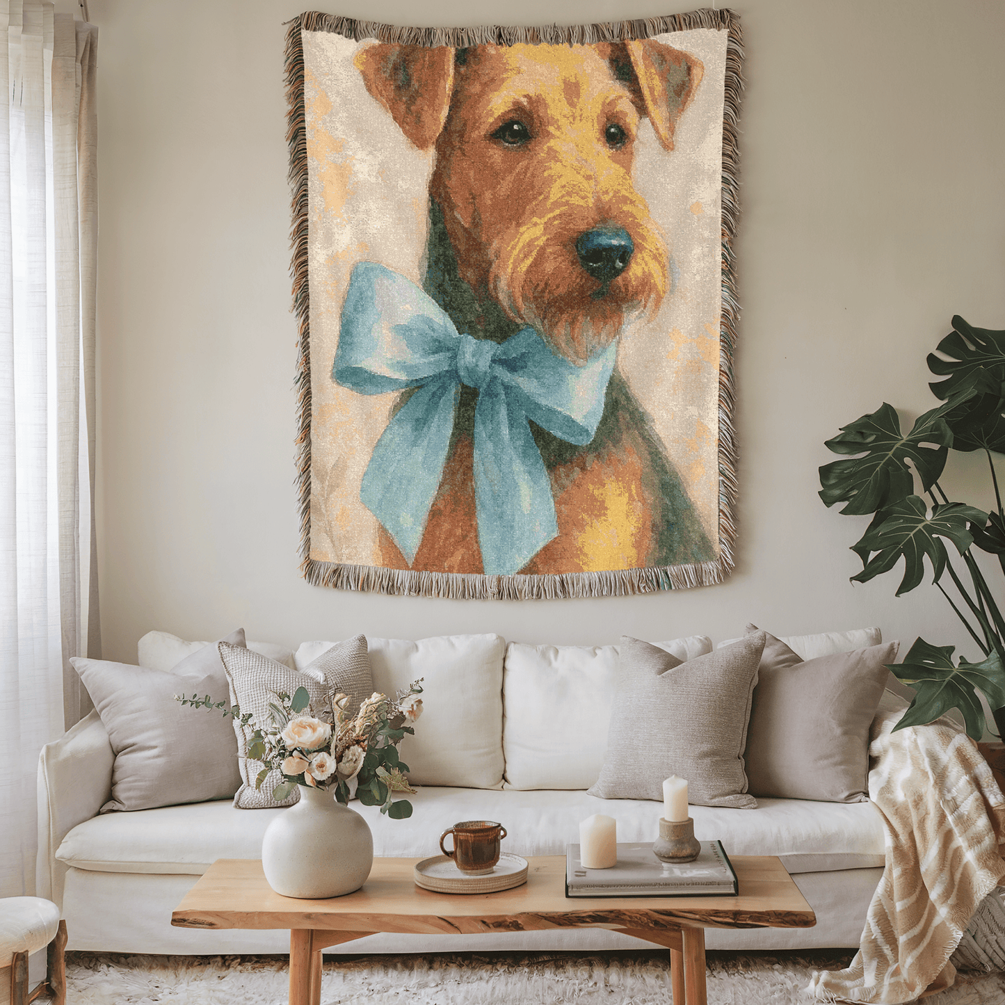 Printify Home Decor Coquette Pet Woven Blanket, Blue Boy Dog Throw Birthday, Housewarming, Fun Home Accent