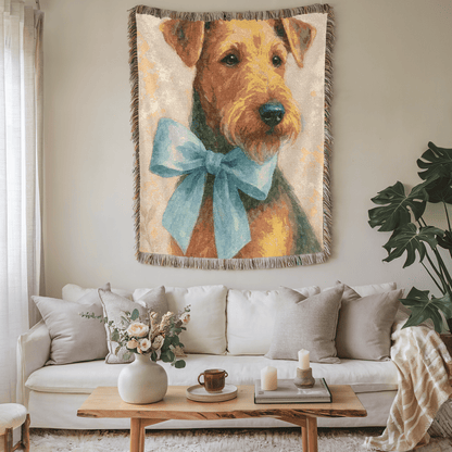Printify Home Decor Coquette Pet Woven Blanket, Blue Boy Dog Throw Birthday, Housewarming, Fun Home Accent