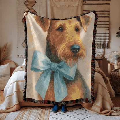 Printify Home Decor Coquette Pet Woven Blanket, Blue Boy Dog Throw Birthday, Housewarming, Fun Home Accent
