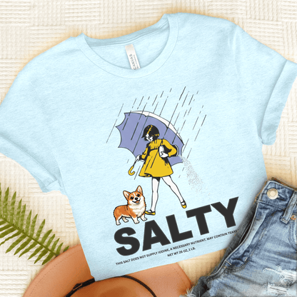 Corgi Salty Sarcastic Unisex TShirt Heather Ice Blue