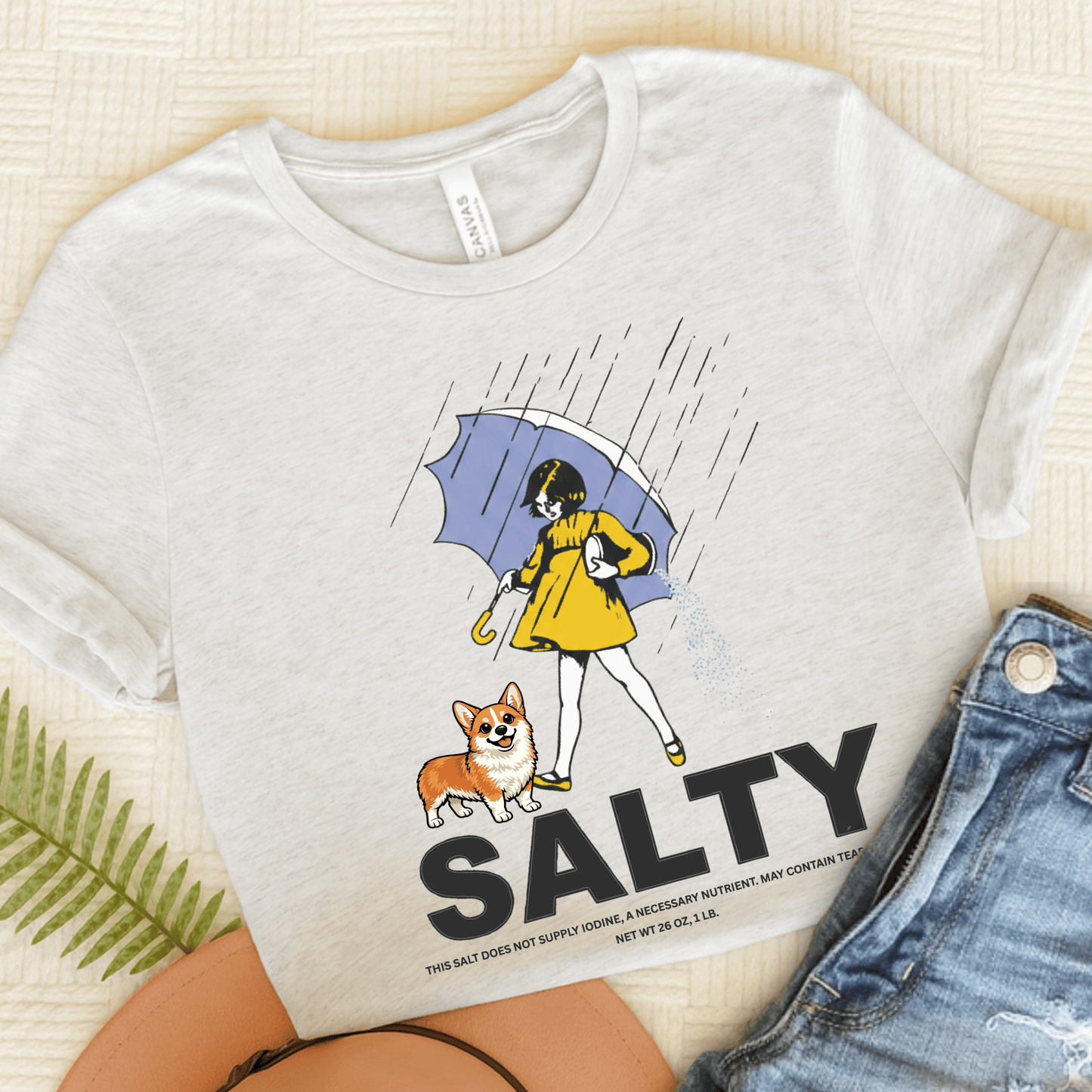 Corgi Salty Sarcastic Unisex TShirt Ash