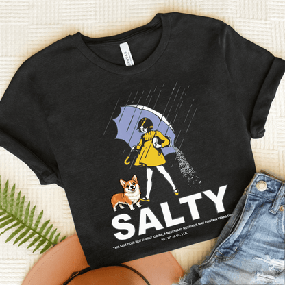 Corgi Salty Sarcastic Unisex TShirt Dark Grey Heather