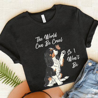 Personalized Cruel World Cavalier Unisex Tshirt Solid Black Blend