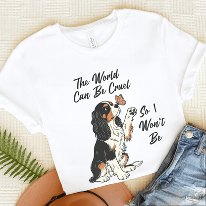 Personalized Cruel World Cavalier Unisex Tshirt White
