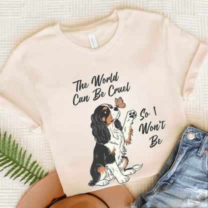Personalized Cruel World Cavalier Unisex Tshirt Natural