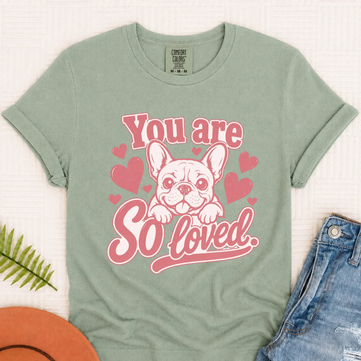 T-Shirt Bay / S Csutom Frenchie Valentines Loved Unisex Tshirt