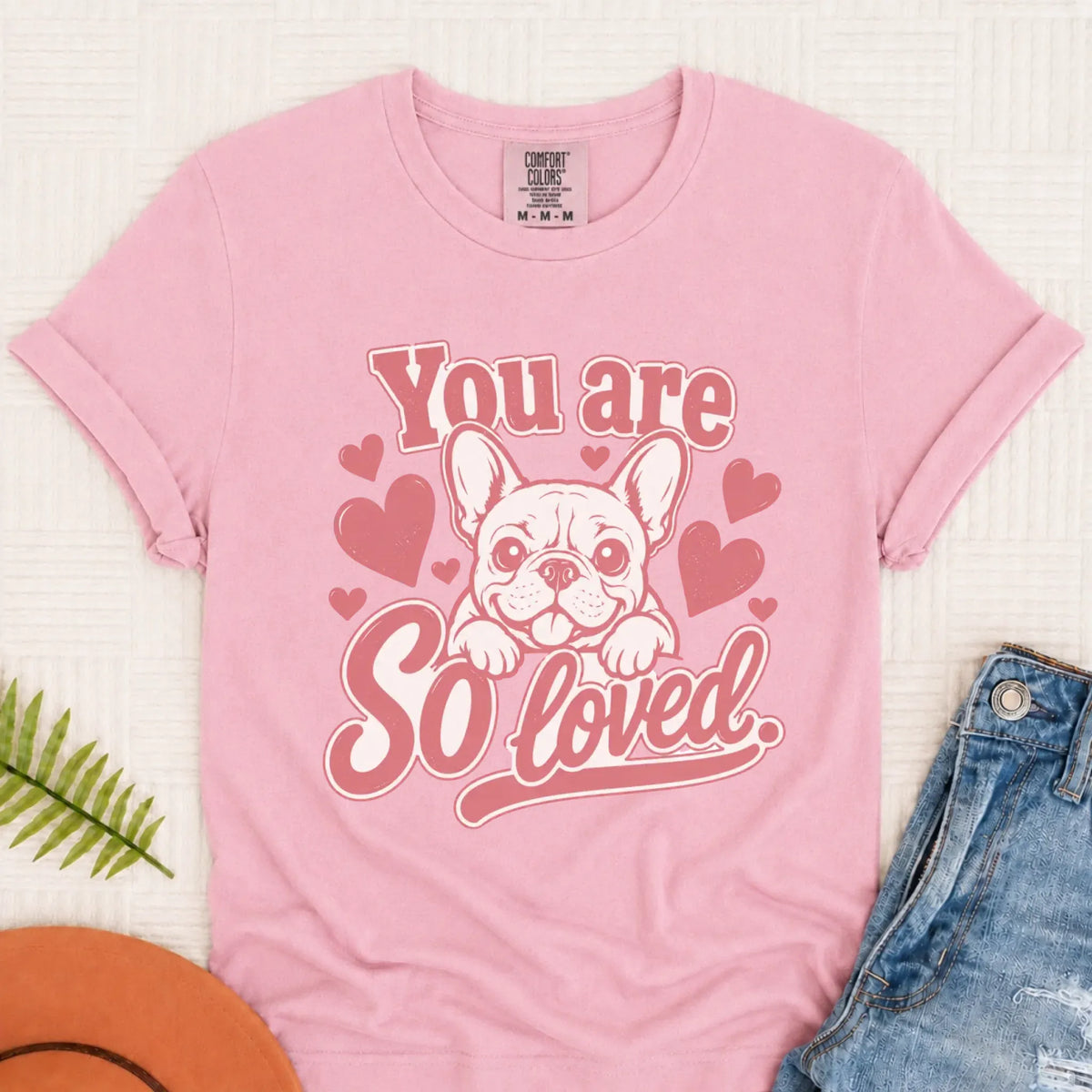 T-Shirt Blossom / S Csutom Frenchie Valentines Loved Unisex Tshirt