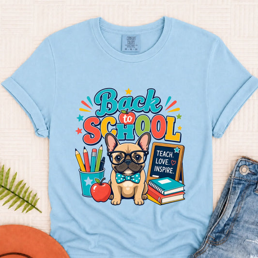 Custom Back to School Teacher Unisex Tshirt Chambray
