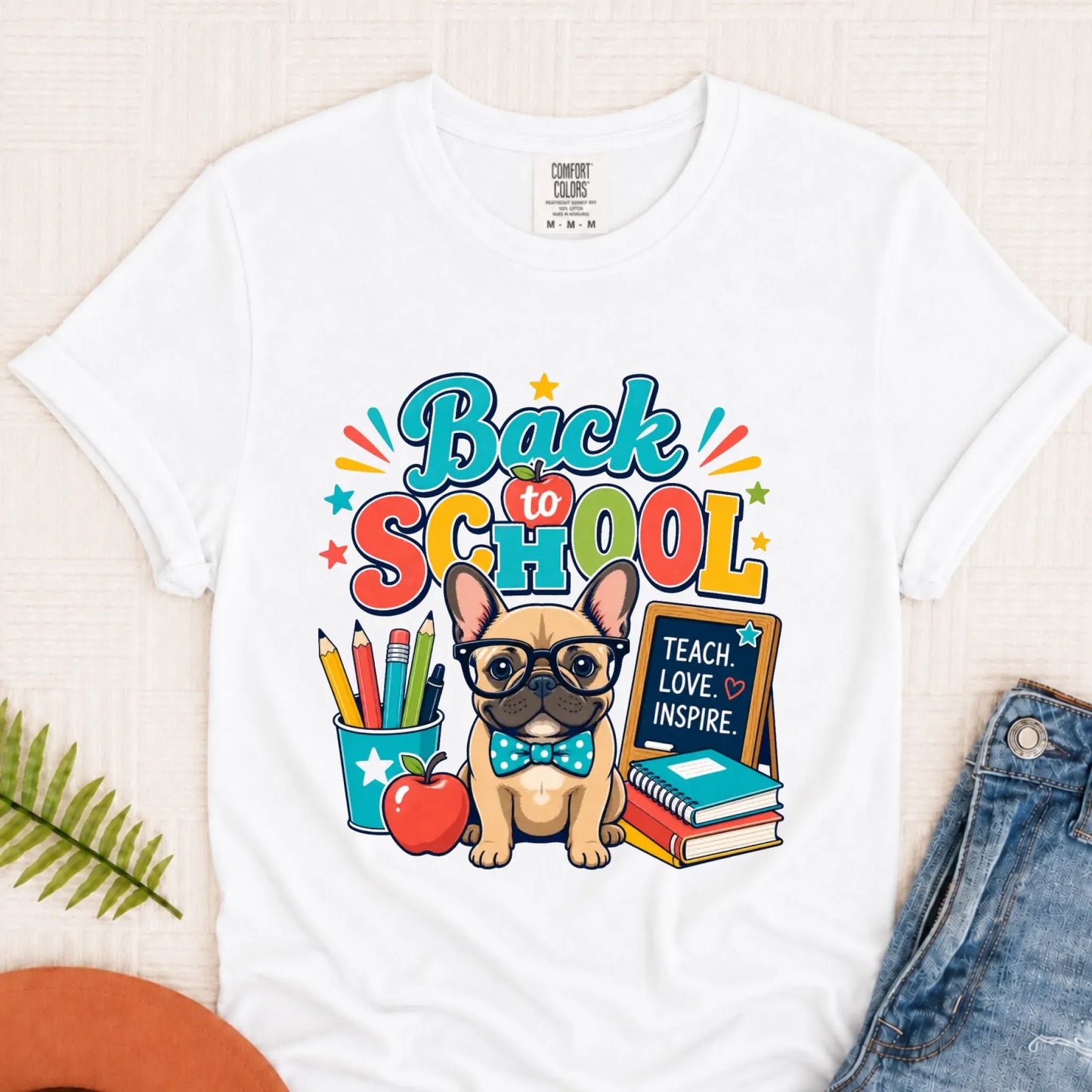 Custom Back to School Teacher Unisex Tshirt White