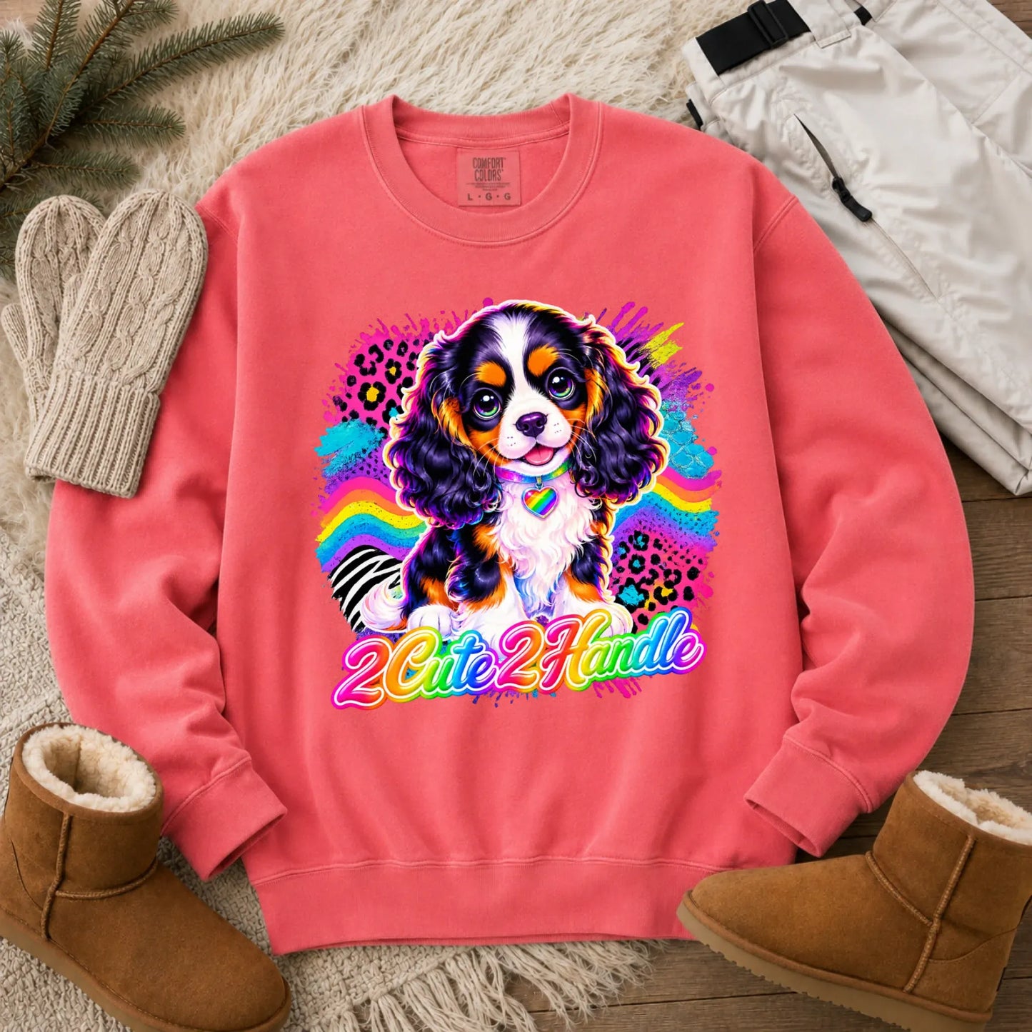 Custom Cavalier 90s Too Cute Unisex Sweatshirt Watermelon