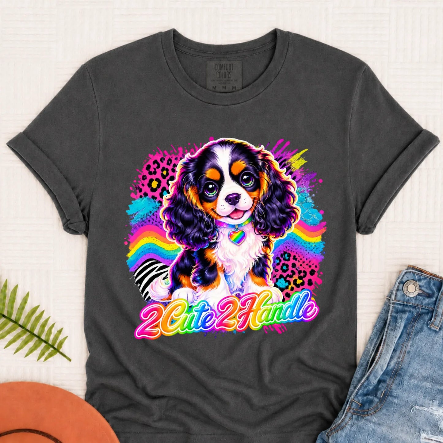 Custom Cavalier 90s Too Cute Unisex TShirt Pepper
