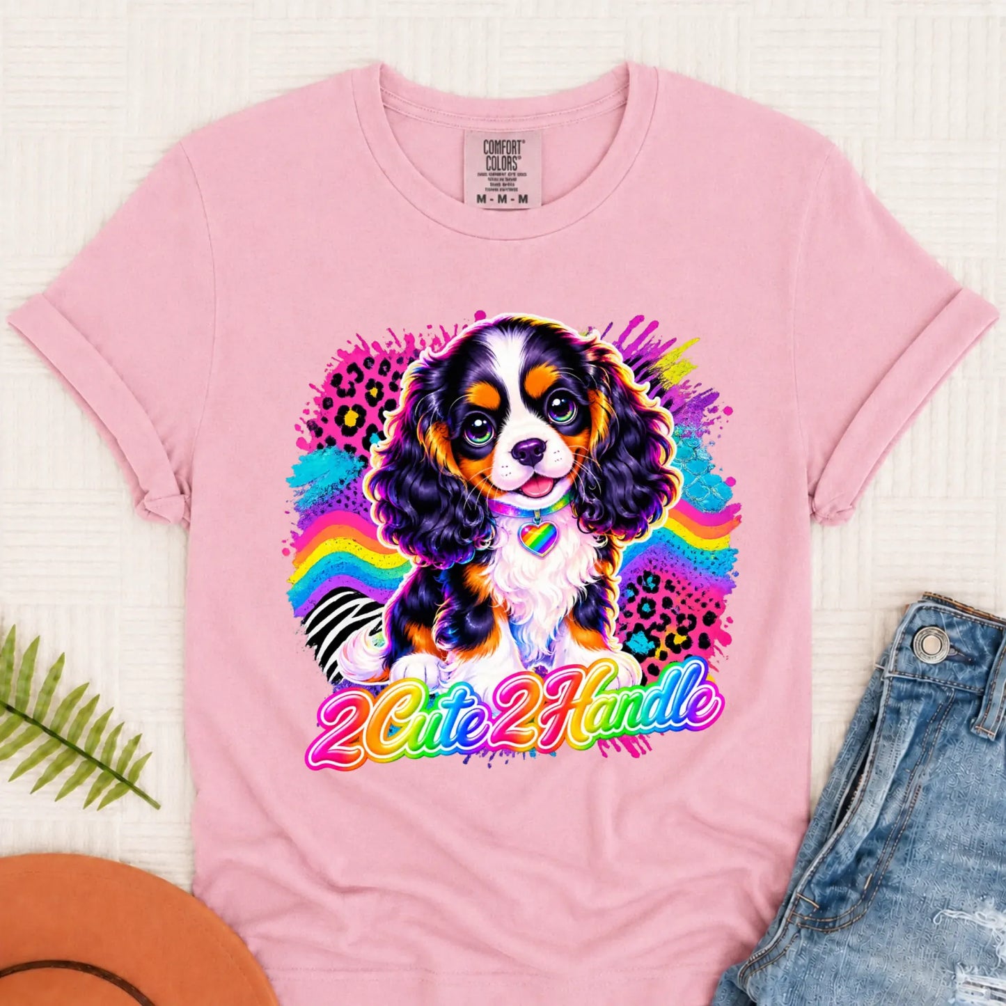 Custom Cavalier 90s Too Cute Unisex TShirt Blossom