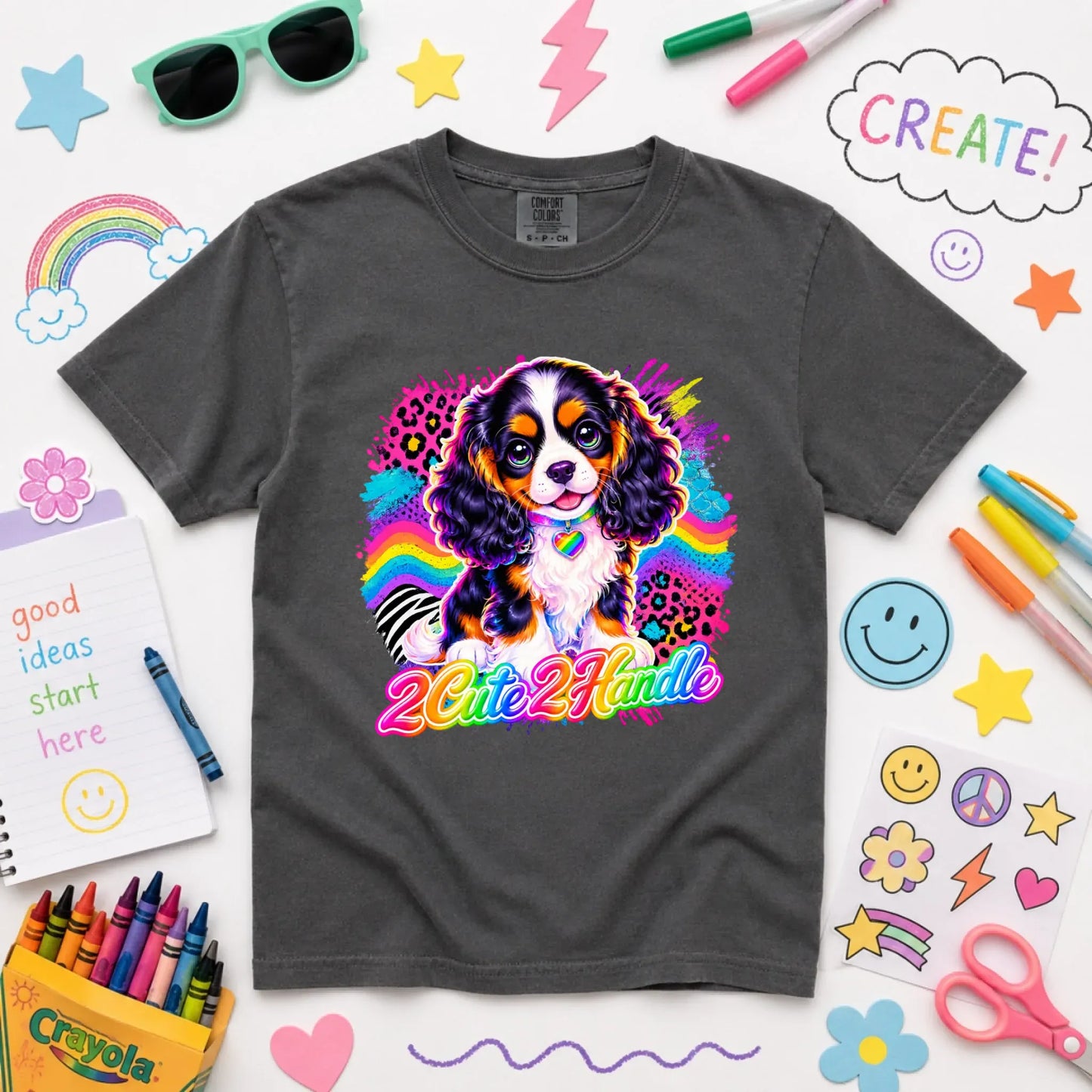 Custom Cavalier 90s Too Cute Unisex Youth TShirt Pepper