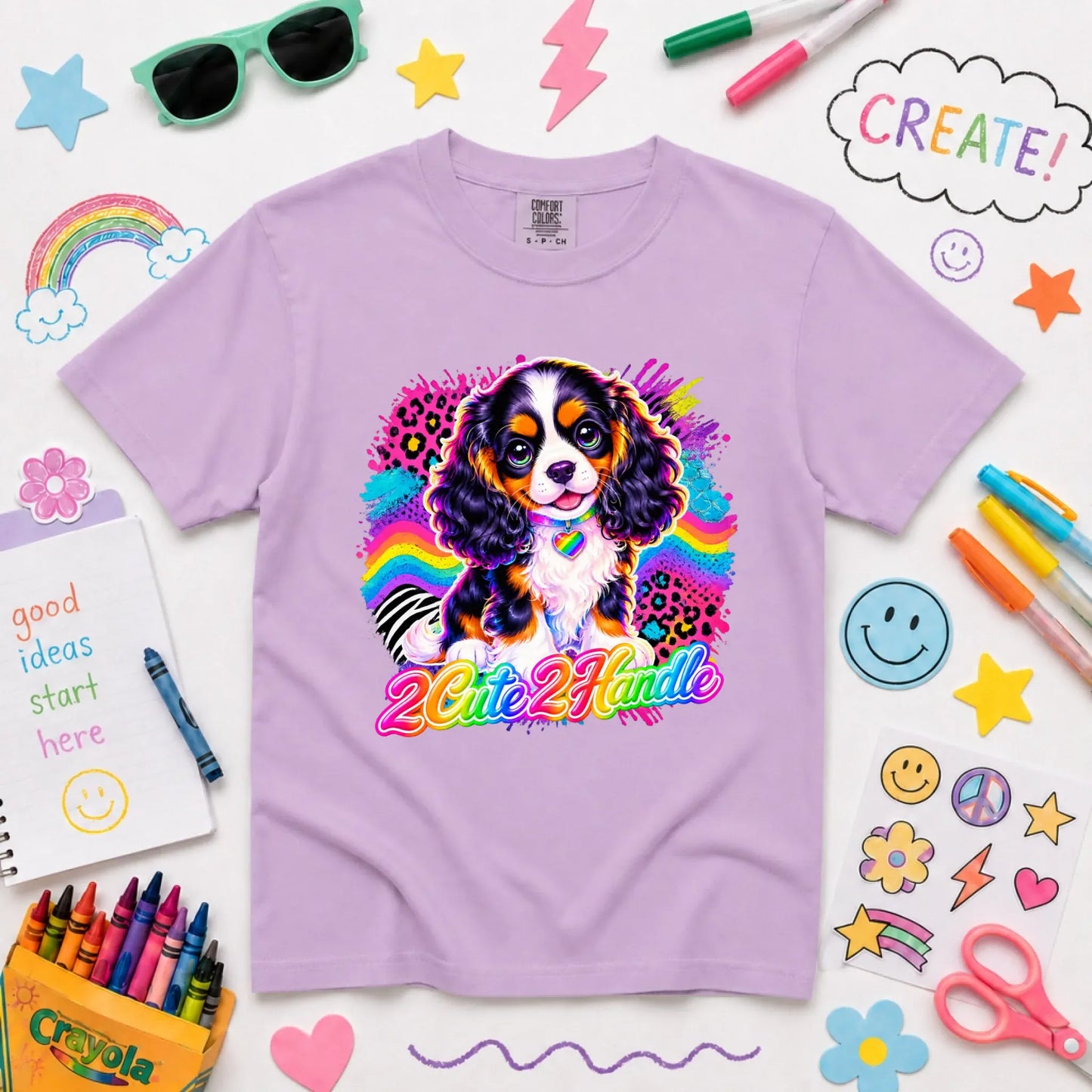 Custom Cavalier 90s Too Cute Unisex Youth TShirt Orchid