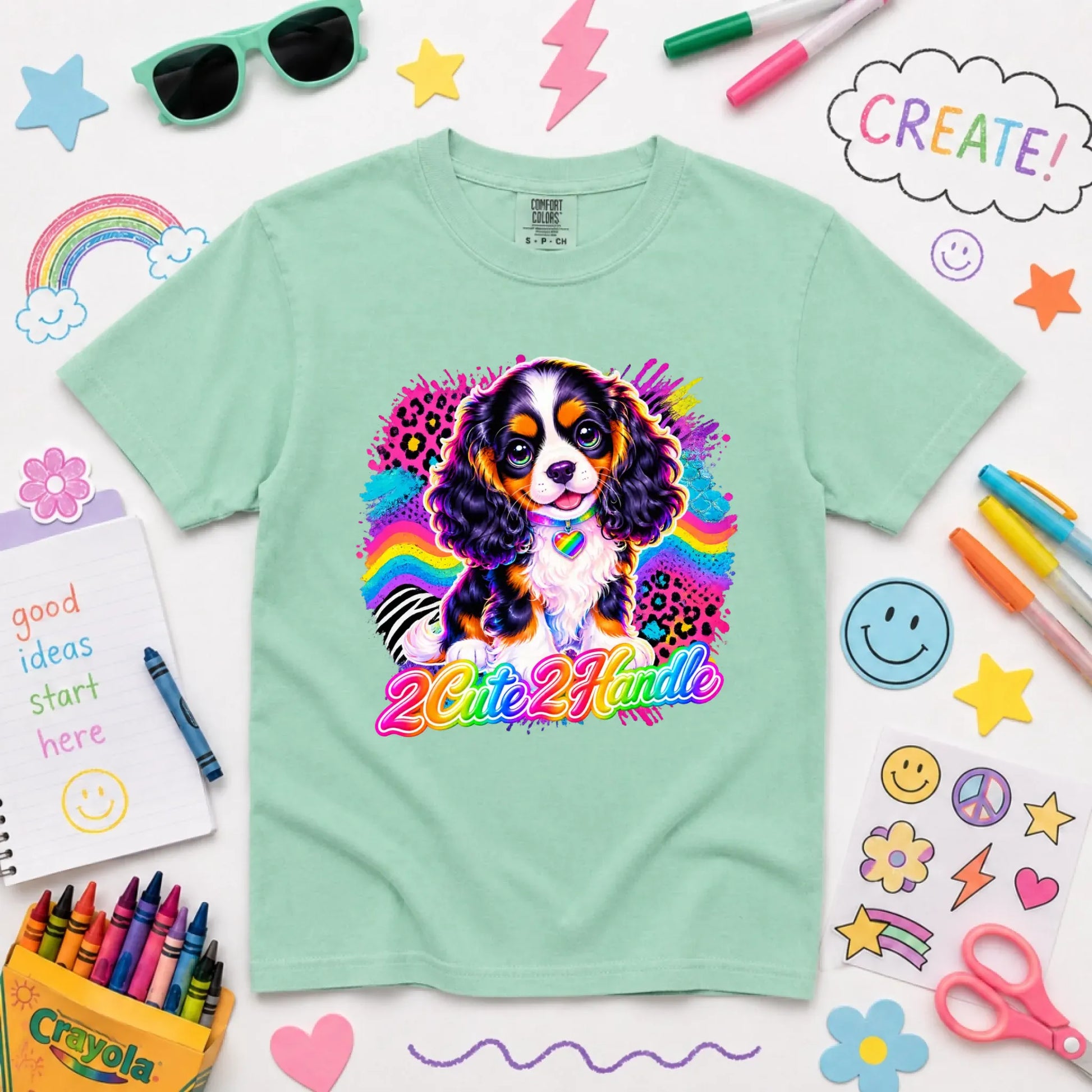 Custom Cavalier 90s Too Cute Unisex Youth TShirt Island Reef