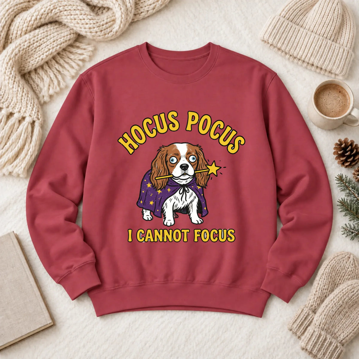 Custom Cavalier ADHD Hocus Pocus Unisex Sweatshirt 1466 LW Sweatshirt Dark Crimson