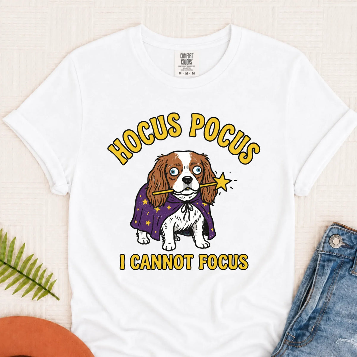 Custom Cavalier ADHD Hocus Pocus Unisex TShirt Monster Light 1717 White