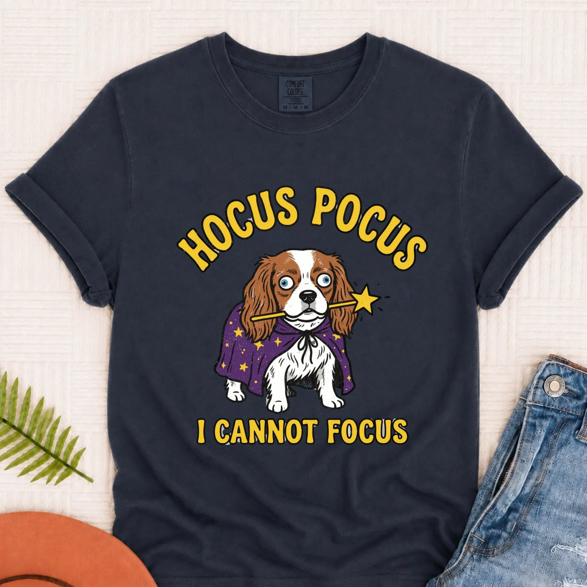 Custom Cavalier ADHD Hocus Pocus Unisex TShirt Monster Dark 1717 Navy