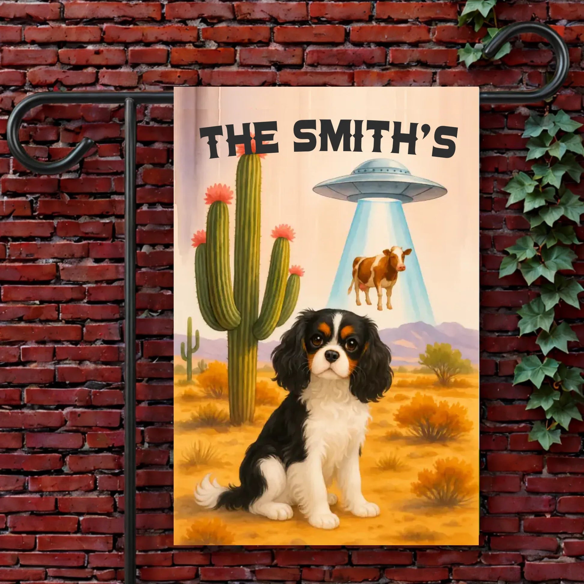 Custom Cavalier Aliens Western Garden Flag 12'' × 18''