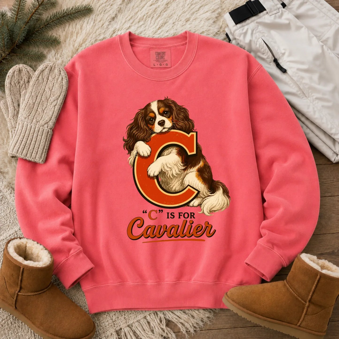 Custom Cavalier Alphabet Unisex Sweatshirt Watermelon