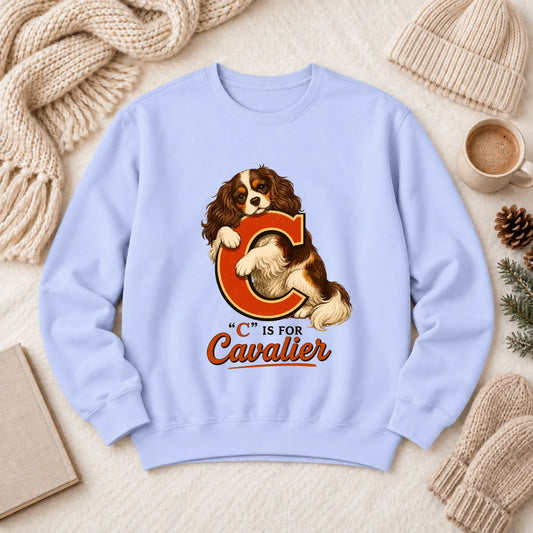 Custom Cavalier Alphabet Unisex Sweatshirt Hydrangea